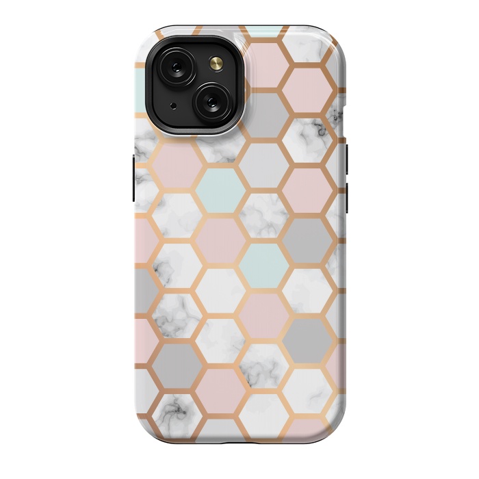 iPhone 15 StrongFit Marble Geometry 025 by Jelena Obradovic