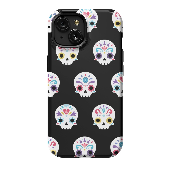 iPhone 15 StrongFit Cute sugar skull  by Laura Nagel
