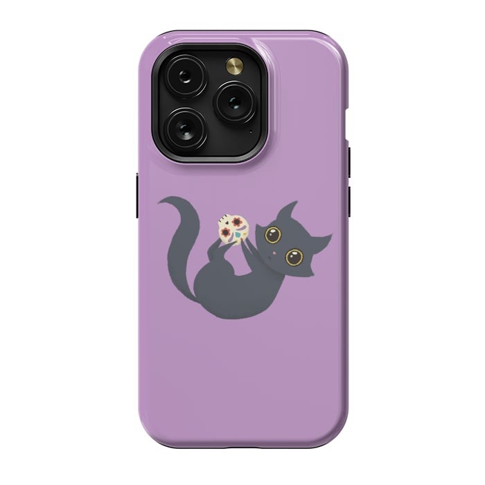 iPhone 15 Pro StrongFit Kitty sugar skull by Laura Nagel