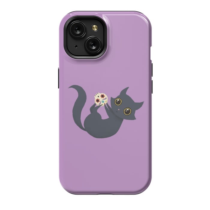 iPhone 15 StrongFit Kitty sugar skull by Laura Nagel