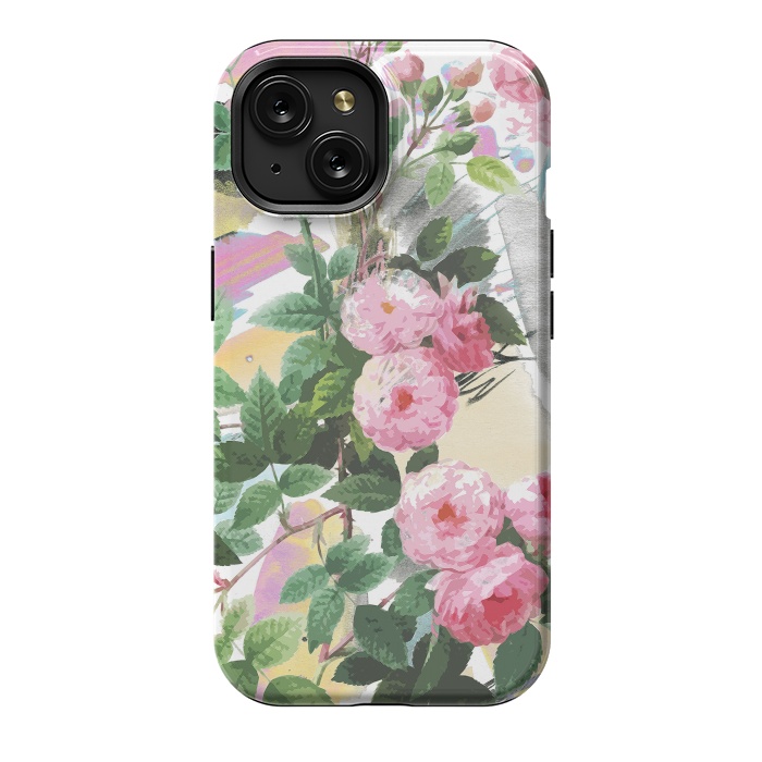 iPhone 15 StrongFit Pink painted roses by Oana 
