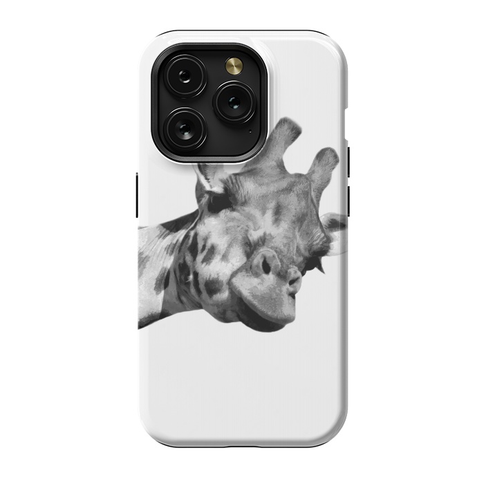 iPhone 15 Pro StrongFit Black and White Giraffe by Alemi