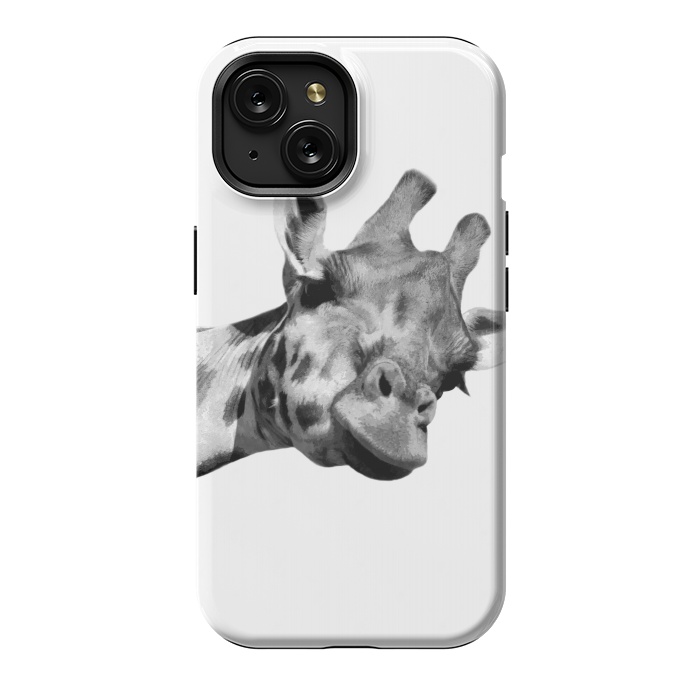 iPhone 15 StrongFit Black and White Giraffe by Alemi