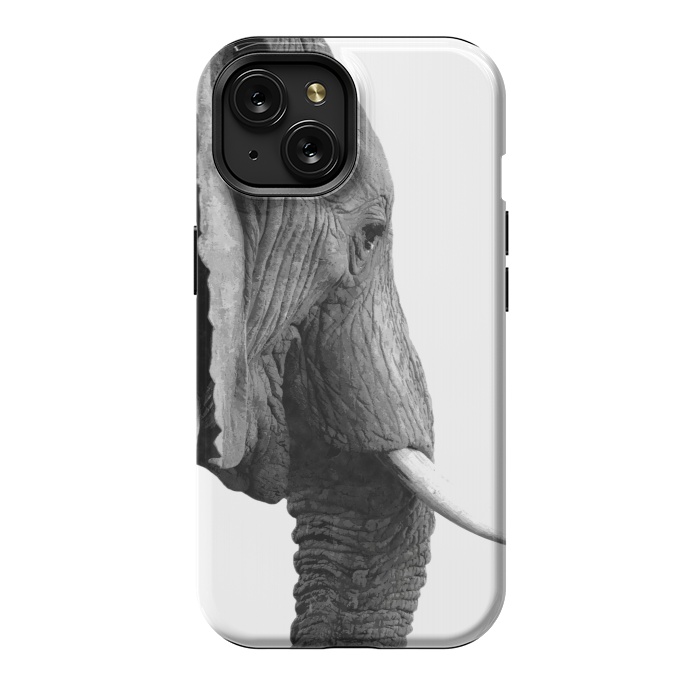 iPhone 15 StrongFit Black and White Elephant Profile by Alemi