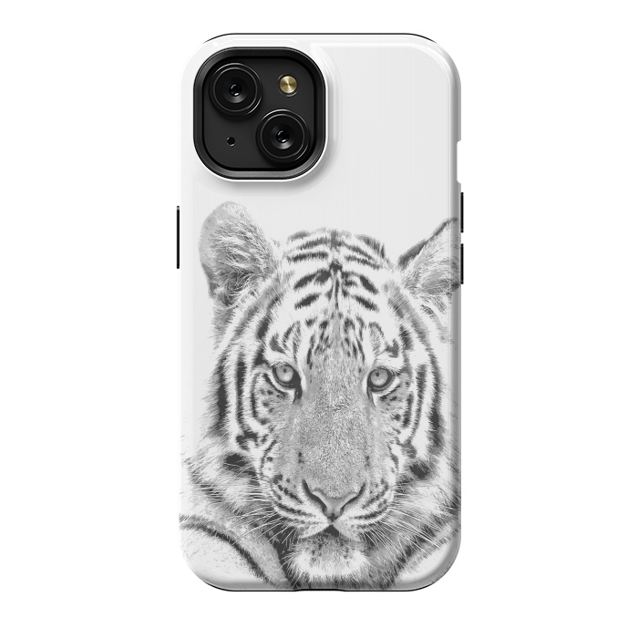 iPhone 15 StrongFit Black and White Tiger by Alemi