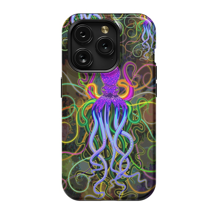 iPhone 15 Pro StrongFit Octopus Psychedelic Luminescence by BluedarkArt