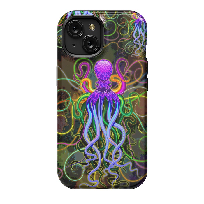 iPhone 15 StrongFit Octopus Psychedelic Luminescence by BluedarkArt
