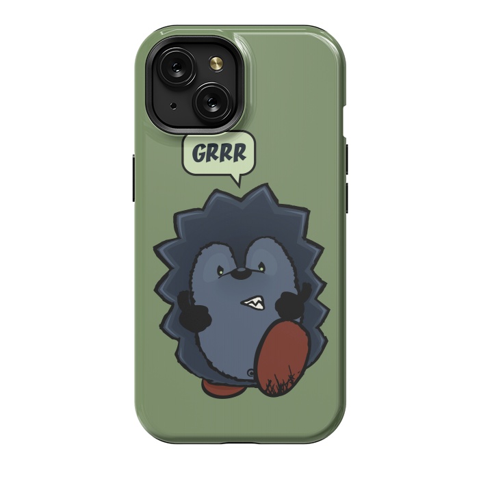 iPhone 15 StrongFit Angry Hedgehog by Mangulica