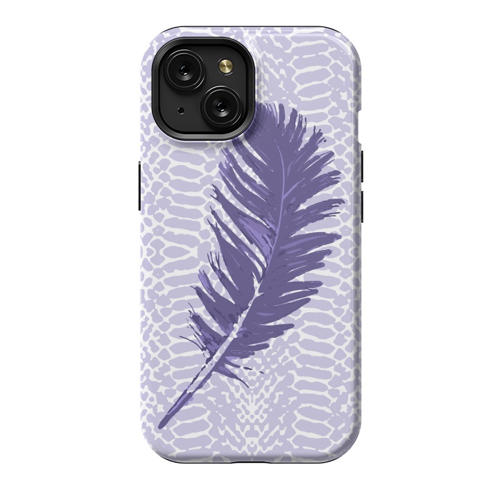 iPhone 15 StrongFit Violet feather by Julia Grifol