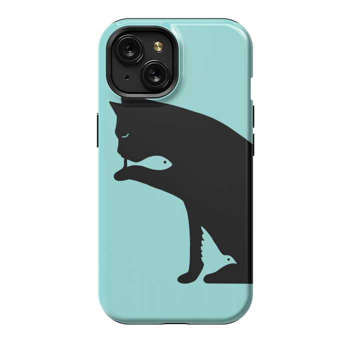 iPhone 15 StrongFit Cat and food by Coffee Man