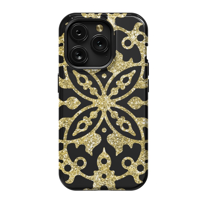 iPhone 15 Pro StrongFit Black and Gold Fashion Case by Alemi
