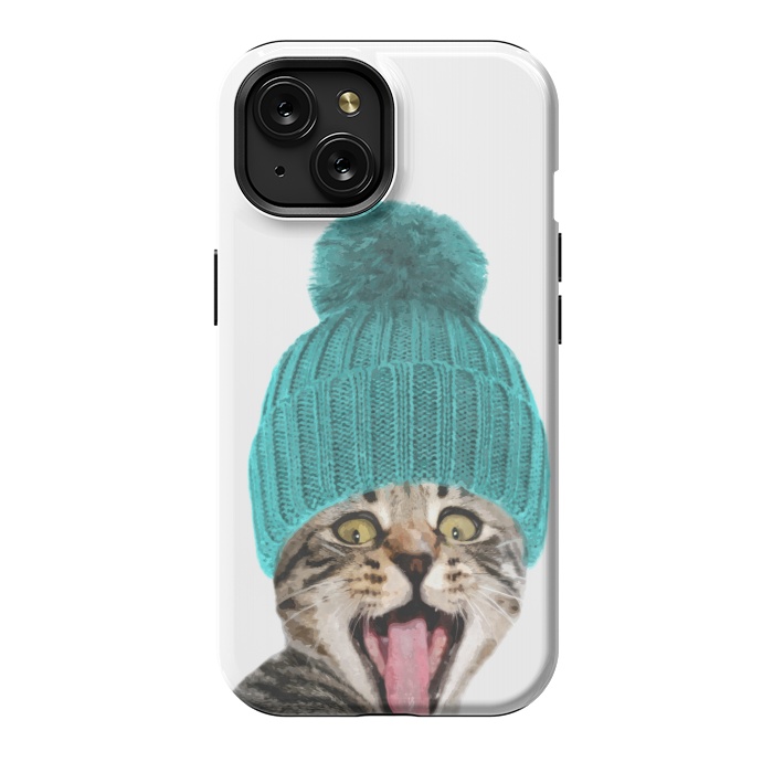 iPhone 15 StrongFit Cat with Hat Portrait by Alemi