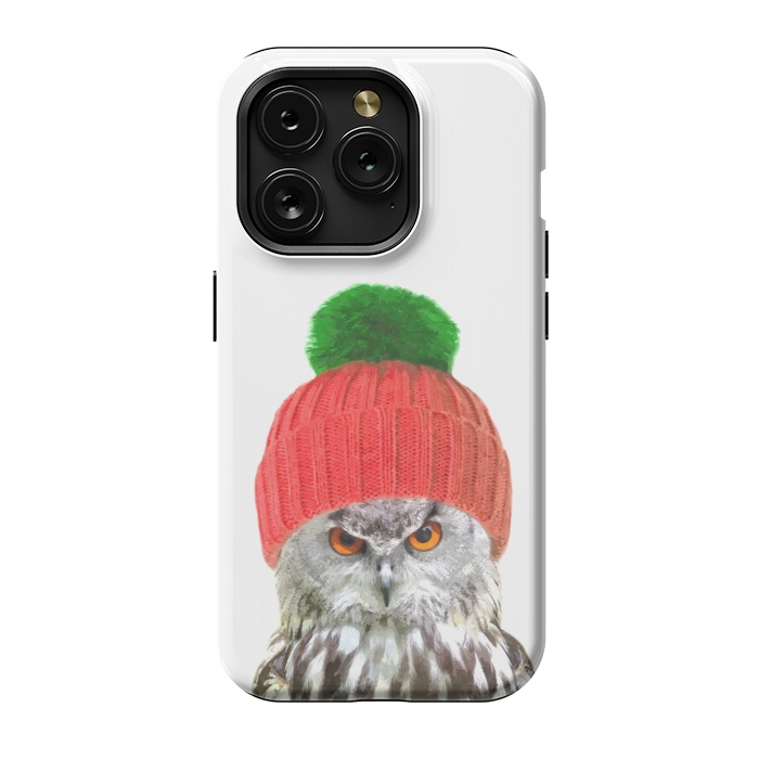 iPhone 15 Pro StrongFit Funny Owl Portrait by Alemi