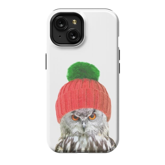 iPhone 15 StrongFit Funny Owl Portrait by Alemi