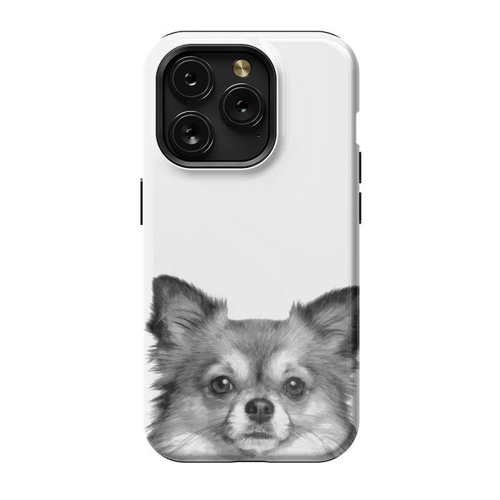 iPhone 15 Pro StrongFit Black and White Chihuahua Portrait by Alemi