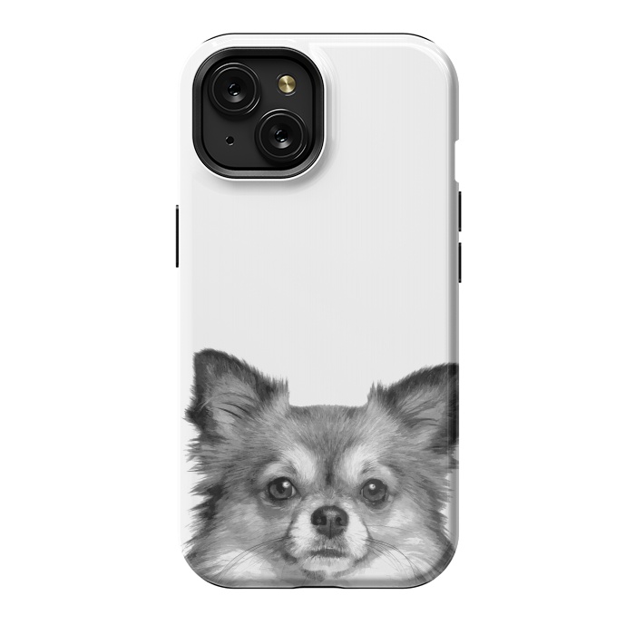 iPhone 15 StrongFit Black and White Chihuahua Portrait by Alemi