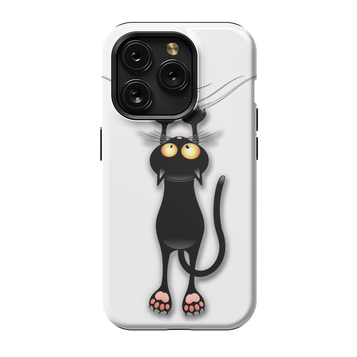 iPhone 15 Pro StrongFit Fun and Naughty Cat Falling Down  by BluedarkArt
