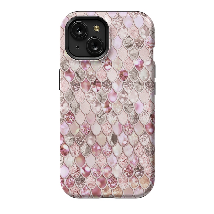 iPhone 15 StrongFit Rose Gold Mermaid Scales by  Utart