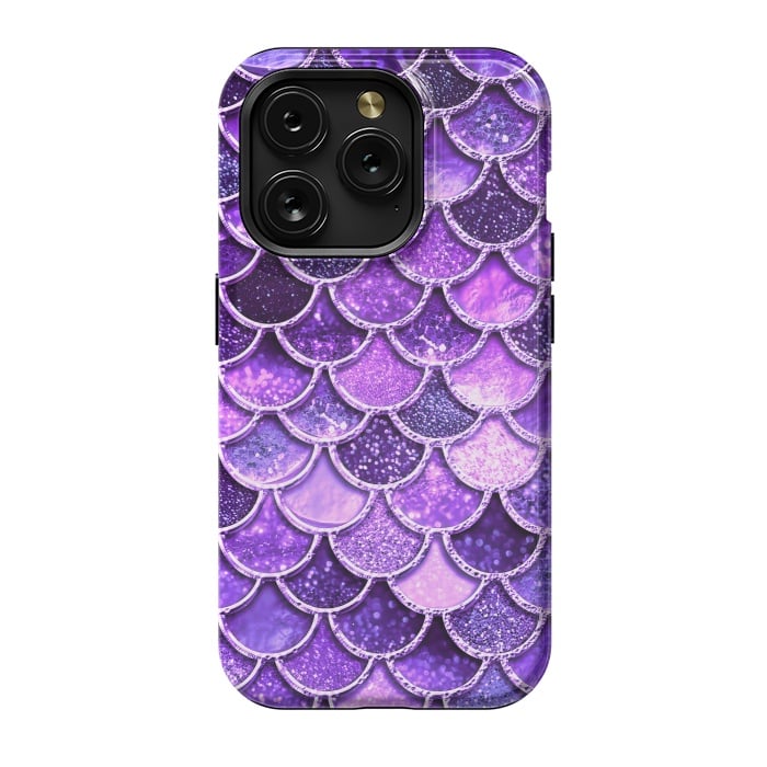 iPhone 15 Pro StrongFit Ultra Violet Glitter Mermaid Scales by  Utart