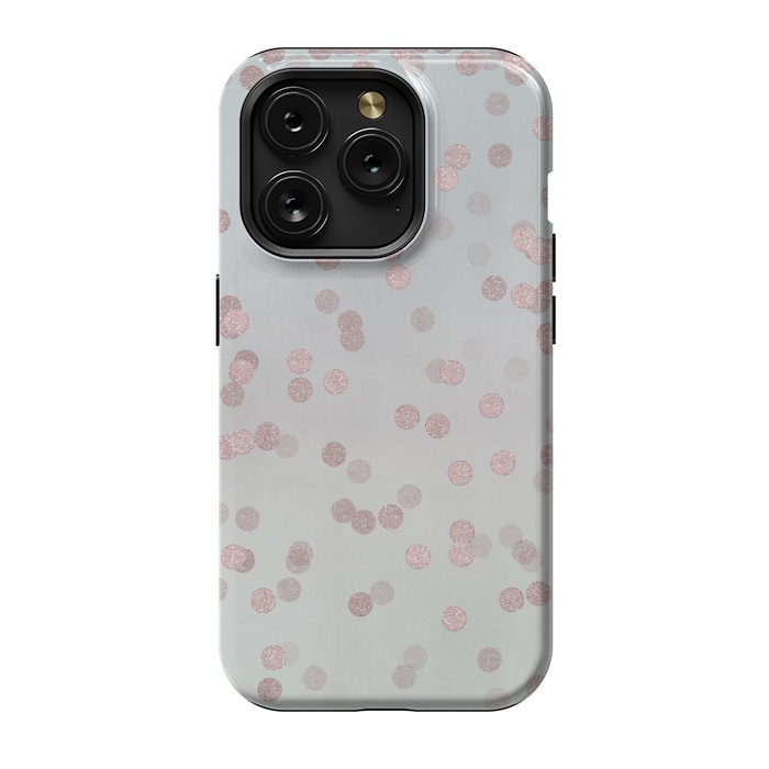 iPhone 15 Pro StrongFit Rose Gold Glitter Dots by Andrea Haase