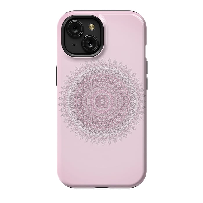 iPhone 15 StrongFit Soft Pink Mandala by Andrea Haase