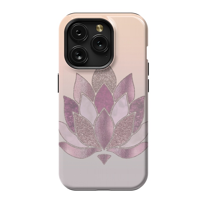 iPhone 15 Pro StrongFit Shimmering Lotus Flower Symbol 2 by Andrea Haase