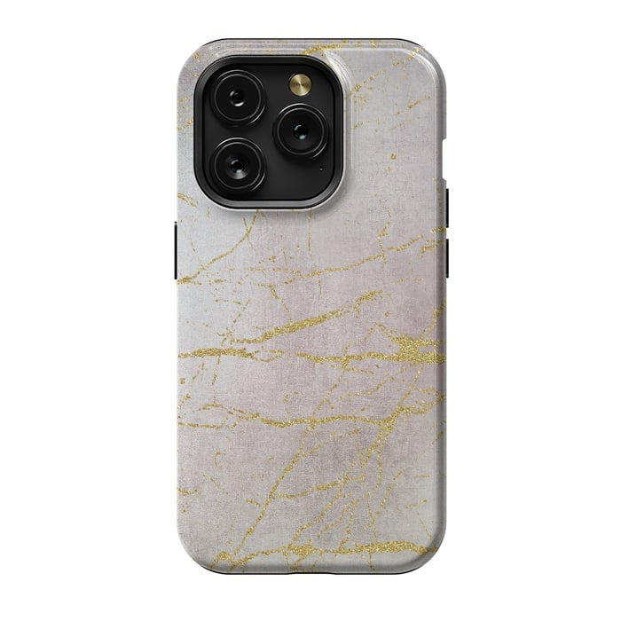 iPhone 15 Pro StrongFit Rose Gold Glamour Marble 2 by Andrea Haase