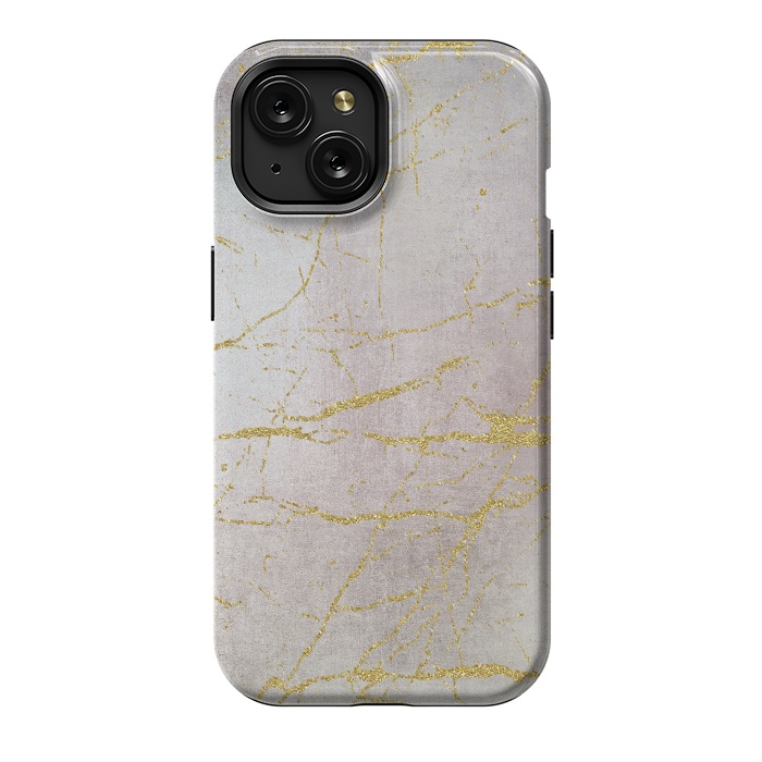iPhone 15 StrongFit Rose Gold Glamour Marble 2 by Andrea Haase