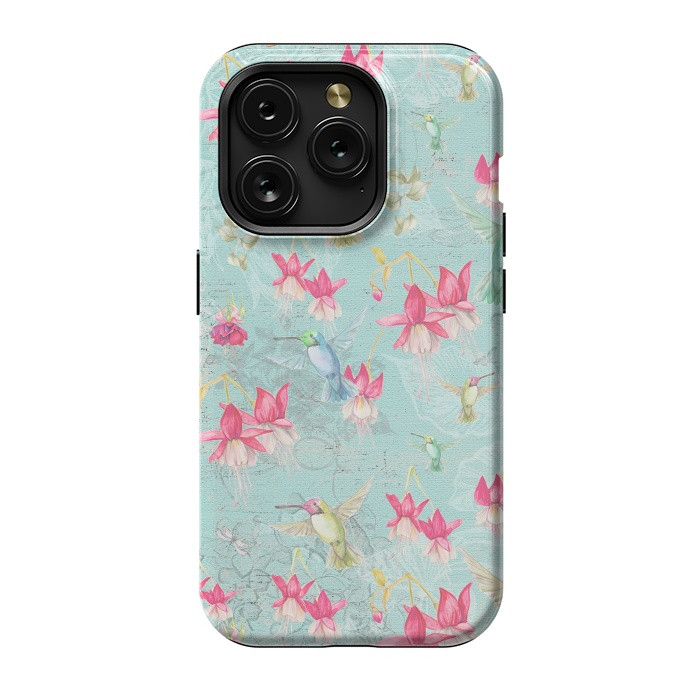 iPhone 15 Pro StrongFit Hummingbirds and Fuchsia by  Utart