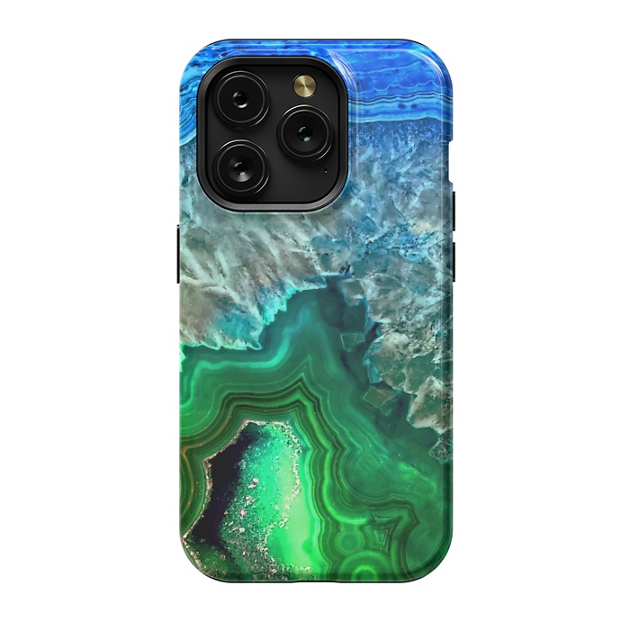 iPhone 15 Pro StrongFit Blue and Green Agate  by  Utart