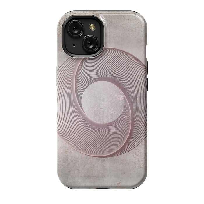 iPhone 15 StrongFit Rose Gold Line Art Circle   by Andrea Haase