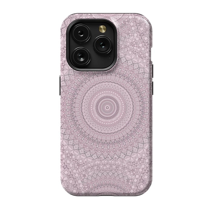 iPhone 15 Pro StrongFit Pastel Pink Mandala Art by Andrea Haase