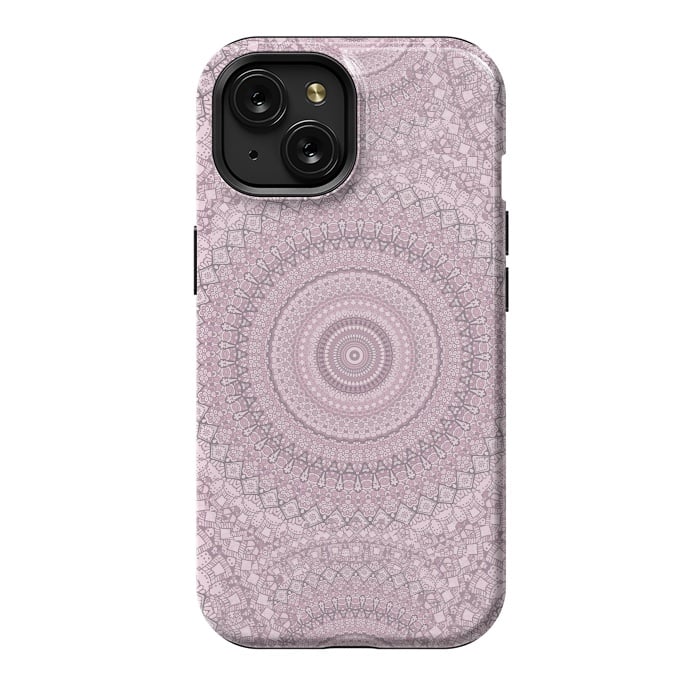 iPhone 15 StrongFit Pastel Pink Mandala Art by Andrea Haase