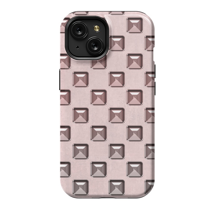 iPhone 15 StrongFit Soft Pink Shiny Gemstones by Andrea Haase
