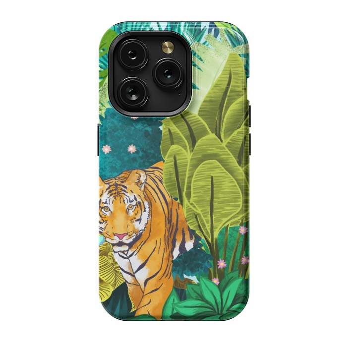 iPhone 15 Pro StrongFit Jungle Tiger by Uma Prabhakar Gokhale