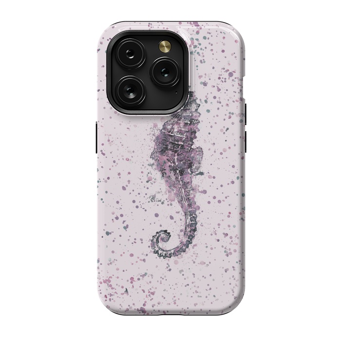 iPhone 15 Pro StrongFit Watercolor Seahorse by Andrea Haase