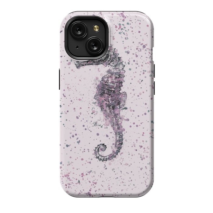 iPhone 15 StrongFit Watercolor Seahorse by Andrea Haase