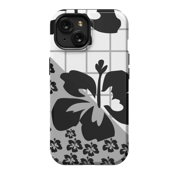 iPhone 15 StrongFit FLORAL PATTERN WITH CHECKS by MALLIKA