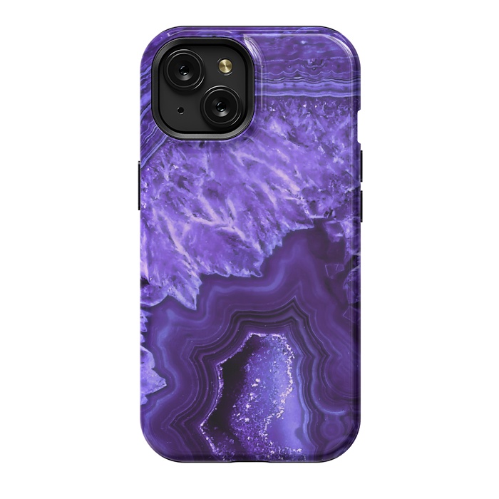 iPhone 15 StrongFit Ultra Violet Pantone Agate Geode by  Utart
