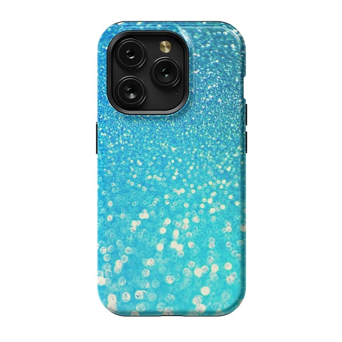 iPhone 15 Pro StrongFit Ocean Azure Blue Glitter by  Utart