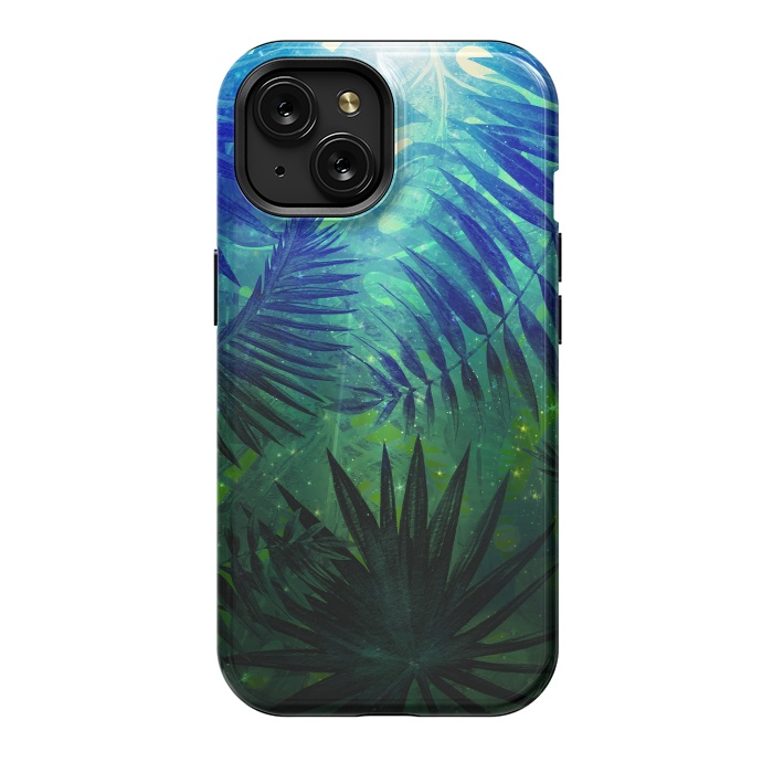 iPhone 15 StrongFit Aloha Blue Jungle Night by  Utart