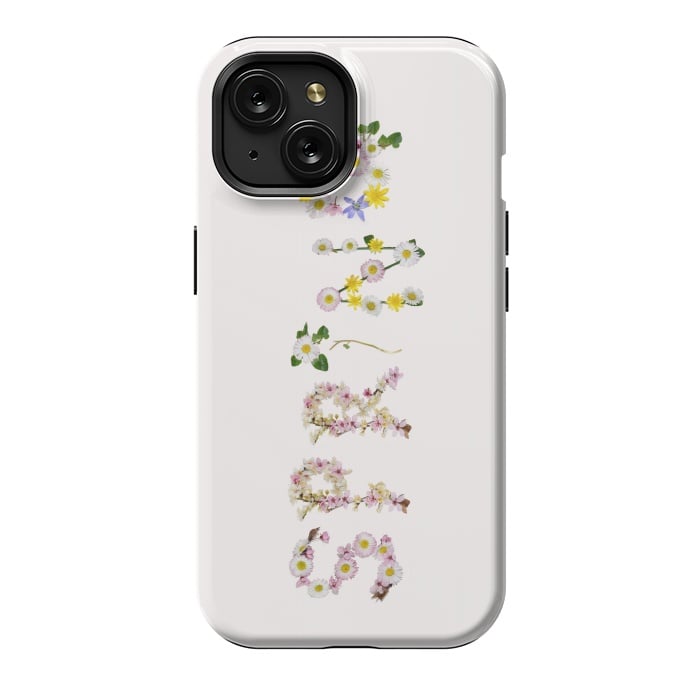 iPhone 15 StrongFit Spring - Flower Typography  by  Utart