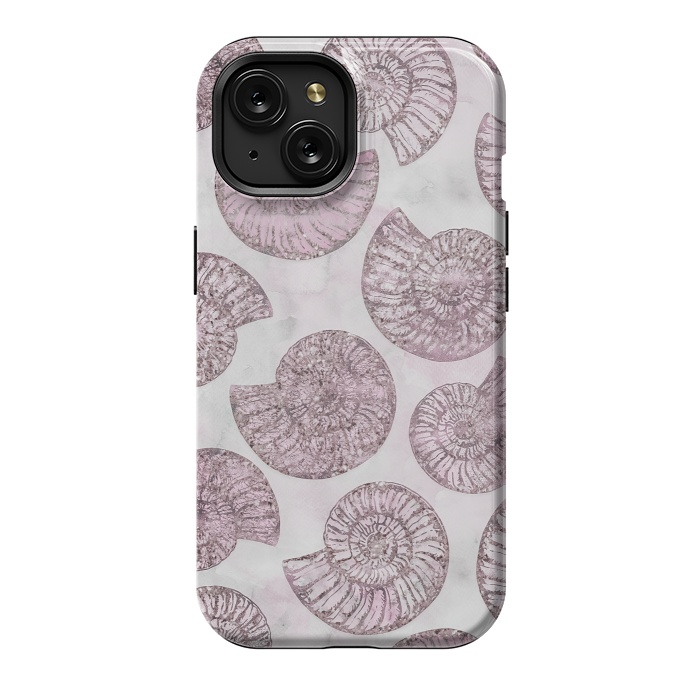 iPhone 15 StrongFit Soft Pink Fossils  by Andrea Haase