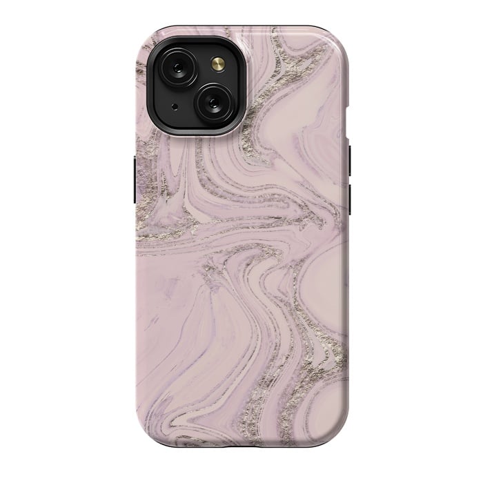 iPhone 15 StrongFit Glamorous Sparke Soft Pink Marble 2 by Andrea Haase