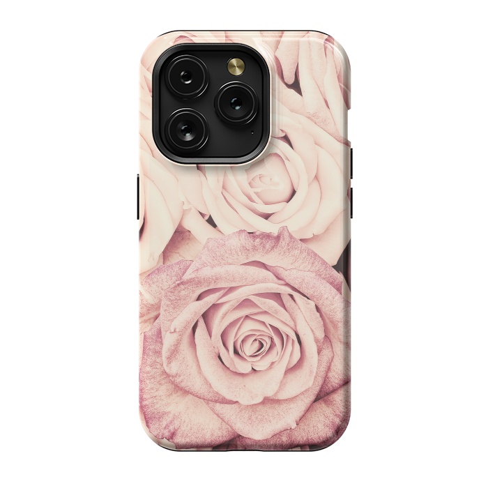 iPhone 15 Pro StrongFit Pink Vintage Roses by  Utart