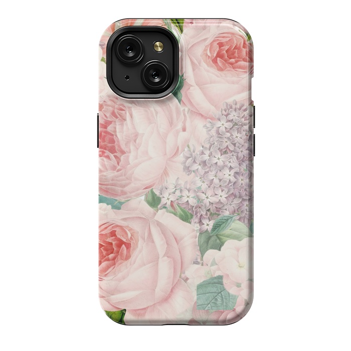 iPhone 15 StrongFit Pink Retro Watercolor Roses by  Utart