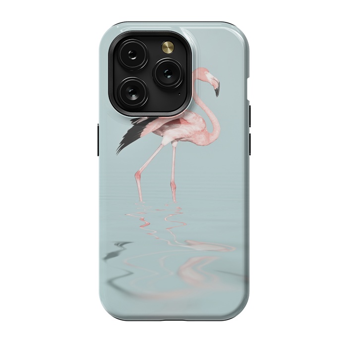 iPhone 15 Pro StrongFit Flamingo On Turquoise Waters by Andrea Haase