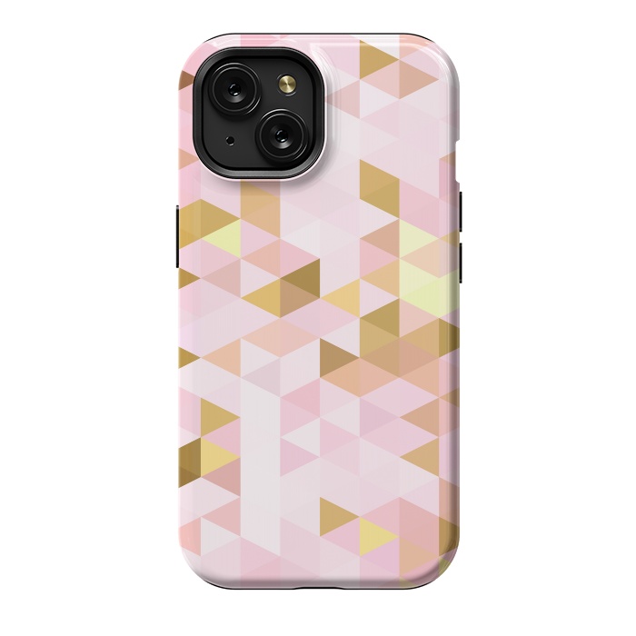 iPhone 15 StrongFit Pink and Rose Gold Marble Triangle Pattern by  Utart