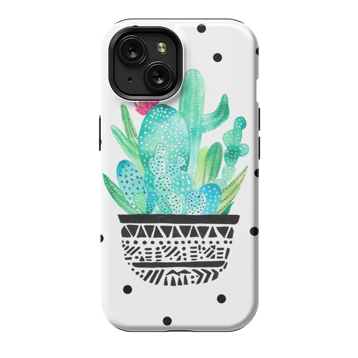 iPhone 15 StrongFit Pot Me A Cacti! Dots by Amaya Brydon