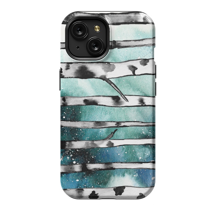 iPhone 15 StrongFit Abstract Birch Teal  by Amaya Brydon
